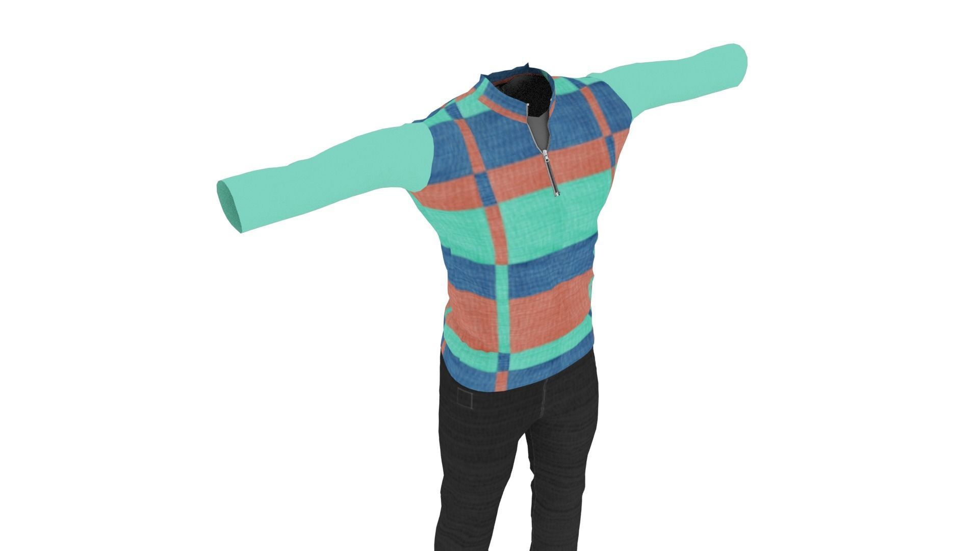 Man Clothing Low-poly 3D model_4