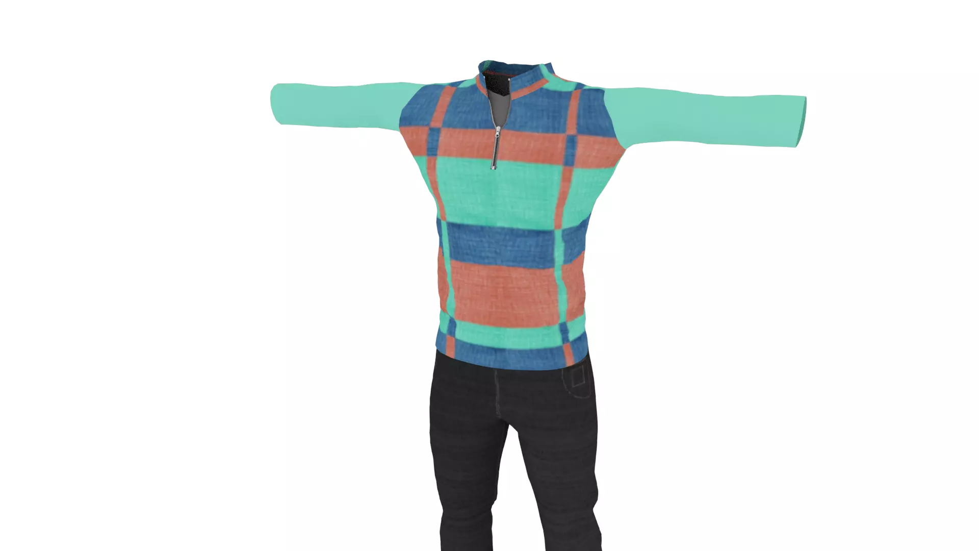 Man Clothing Low-poly 3D model_0