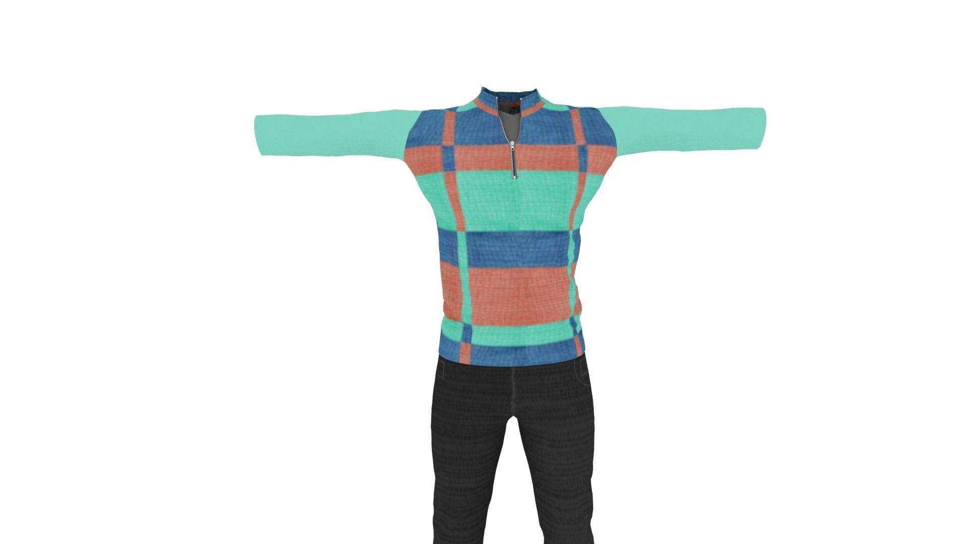 Man Clothing Low-poly 3D model_2