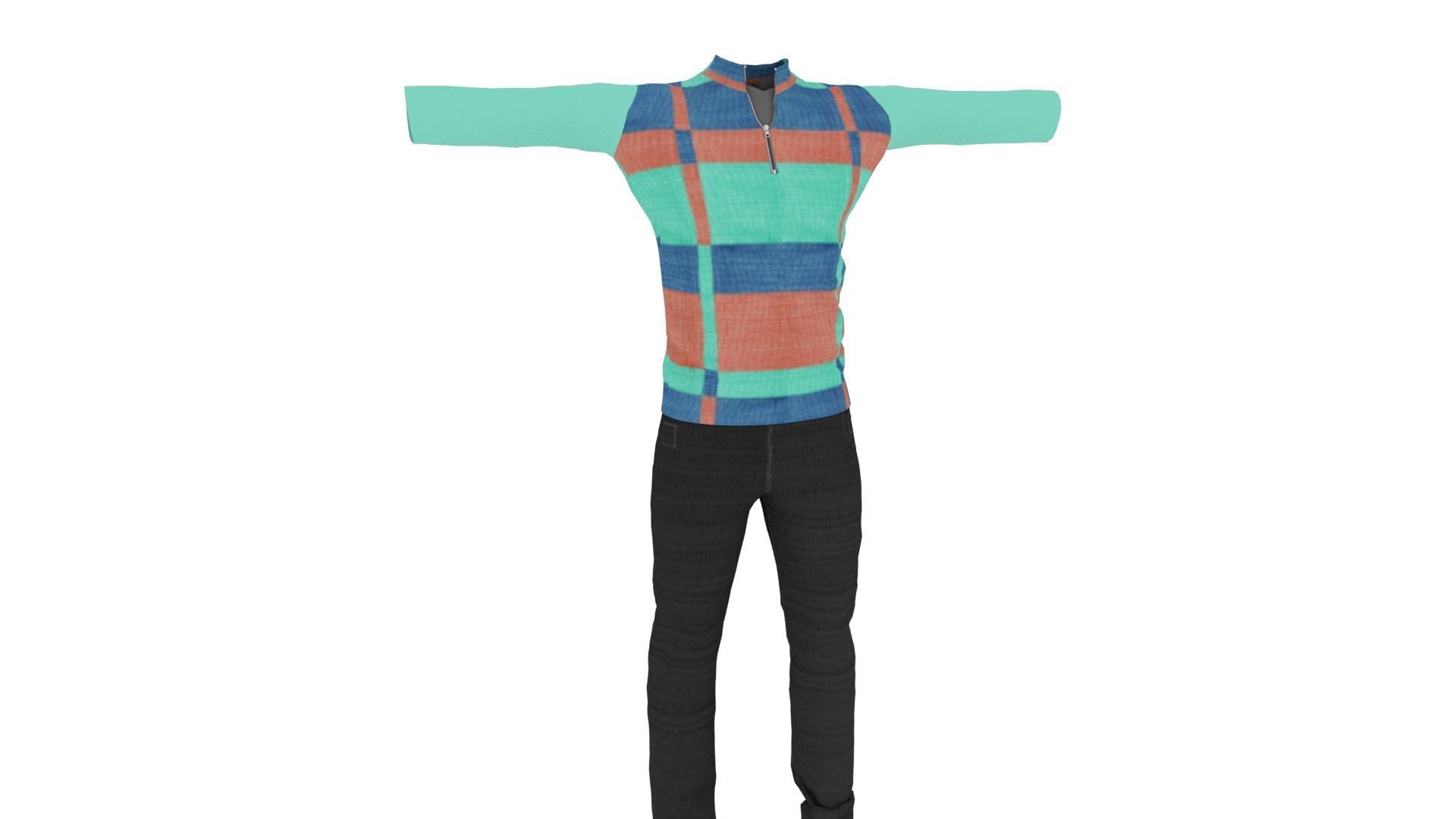 Man Clothing Low-poly 3D model_1