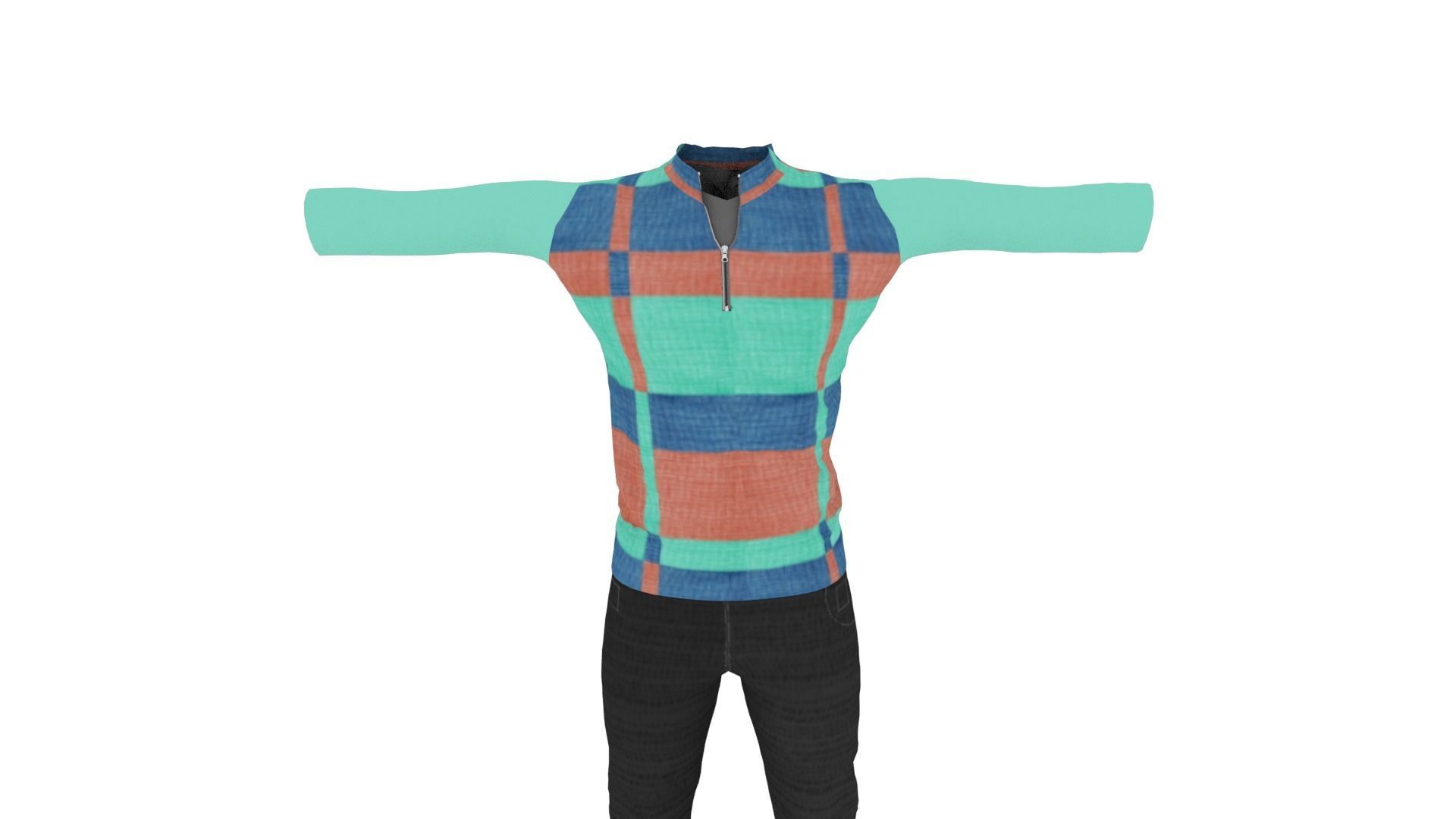 Man Clothing Low-poly 3D model_5