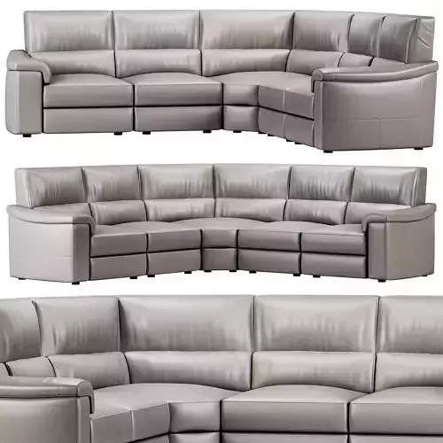 Rock moduler three seater sofa leather dove by Natuzzi