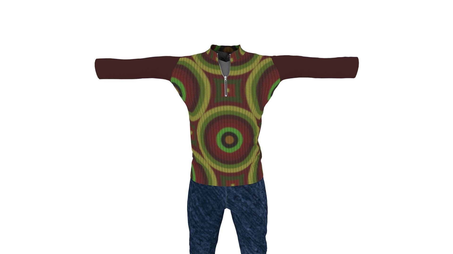 Man Clothing Low-poly 3D model_5