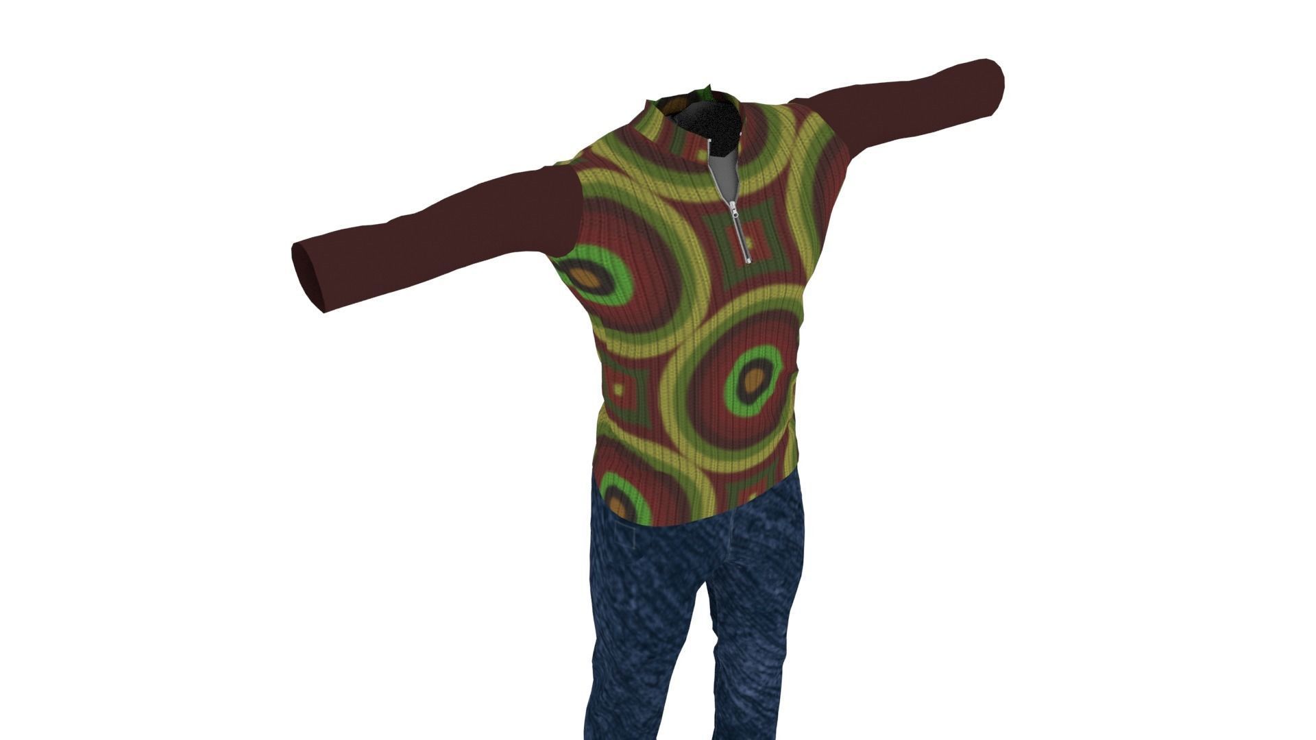 Man Clothing Low-poly 3D model_4