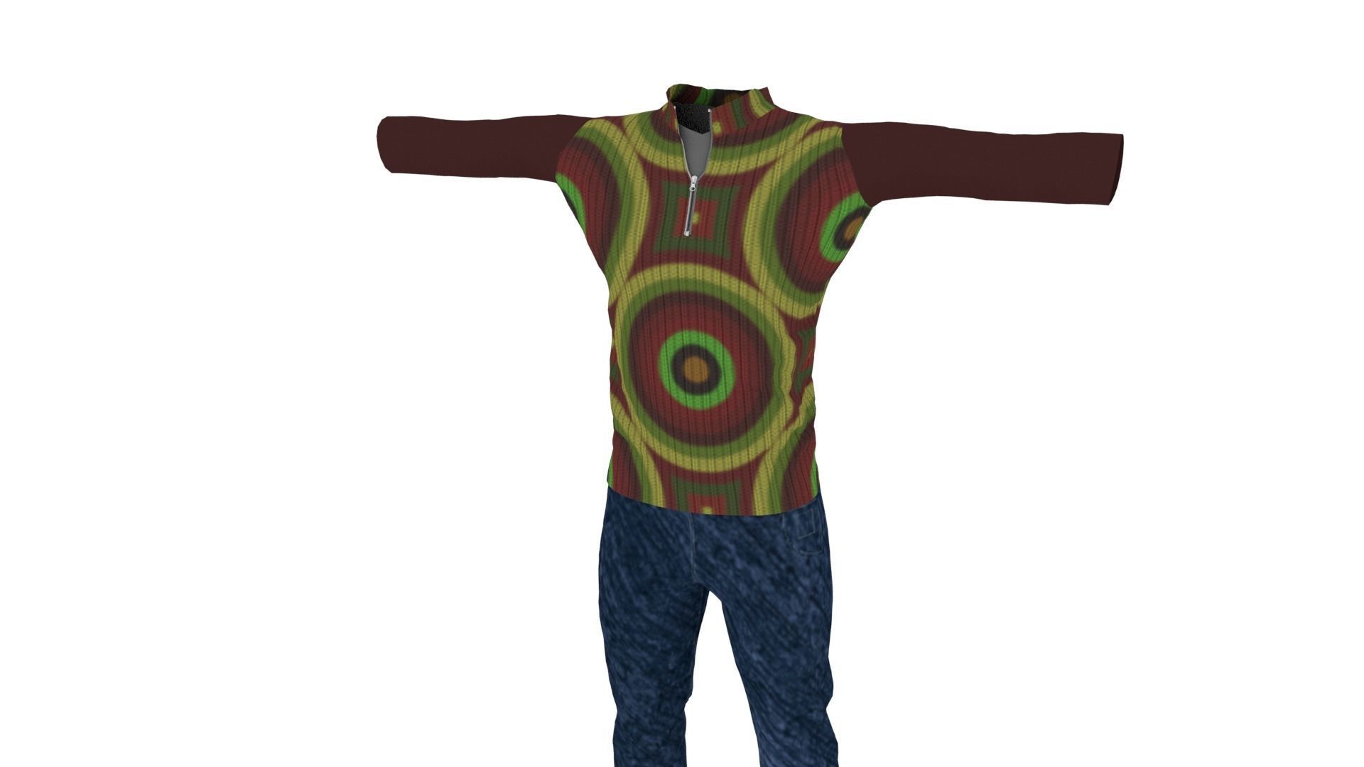 Man Clothing Low-poly 3D model_1