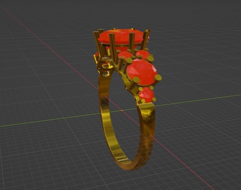 Ring jewel diamond Low-poly 3D model_2