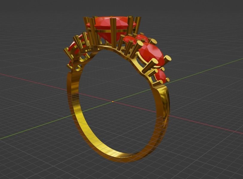 Ring jewel diamond Low-poly 3D model_1