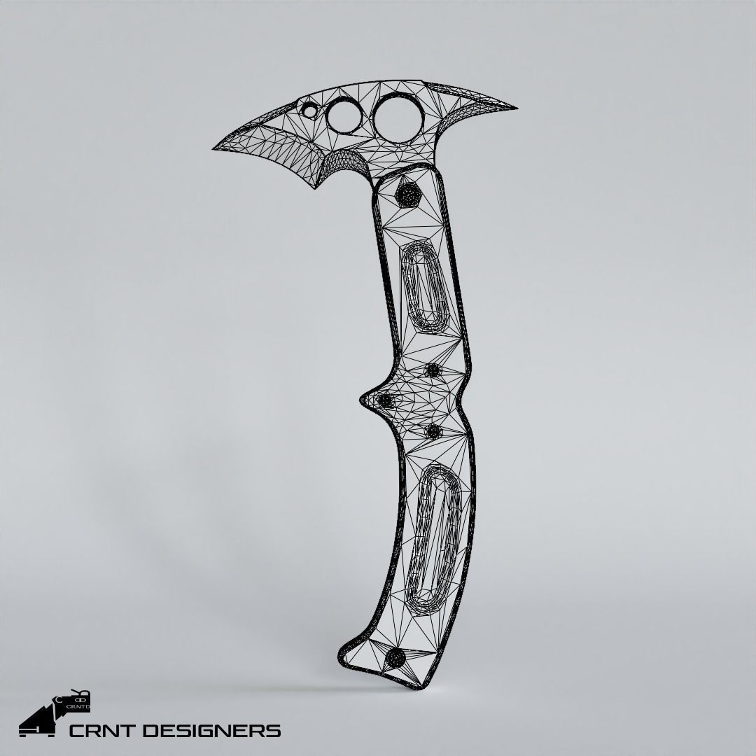 Fighter Axe Low Poly PBR 3D Model Low-poly 3D model_1