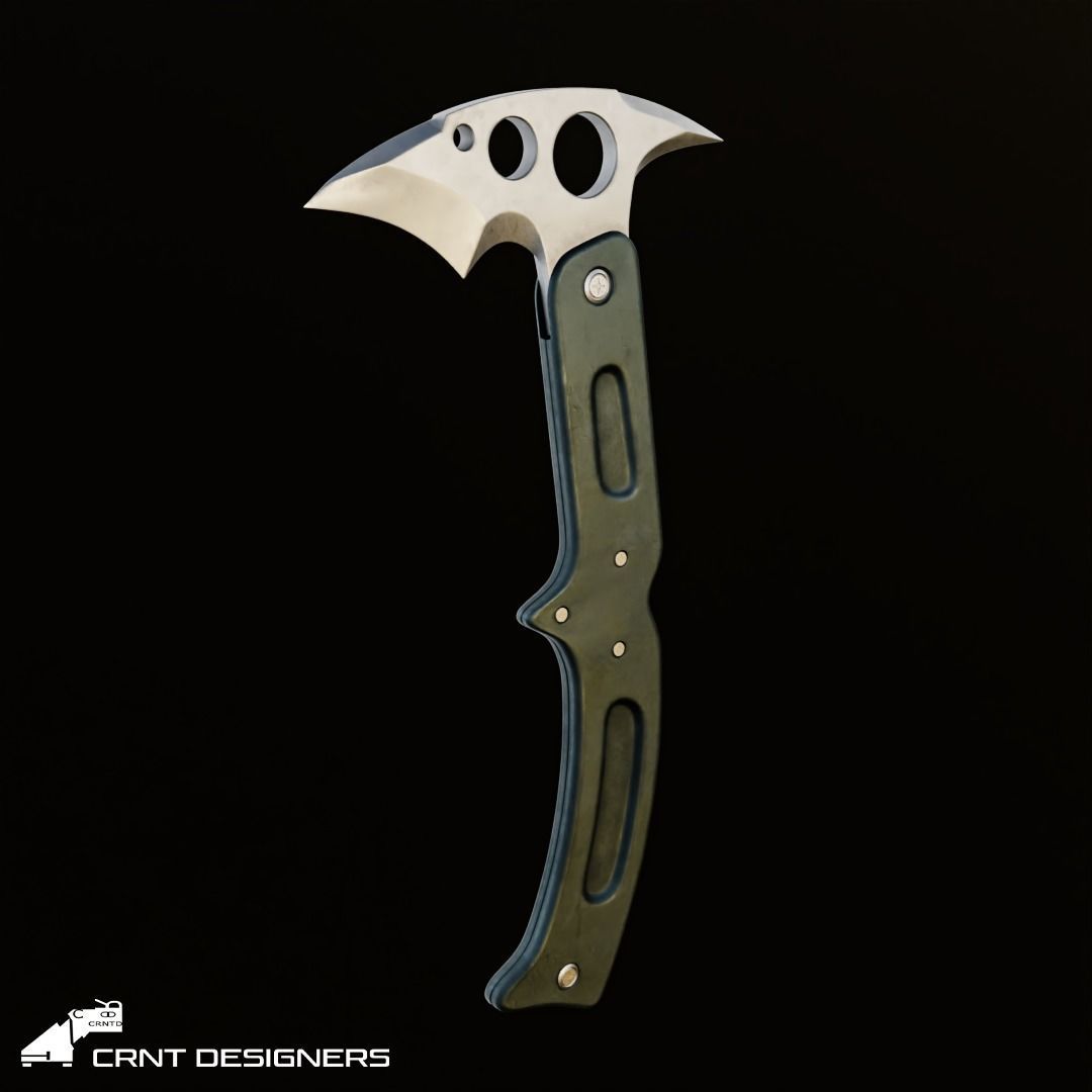 Fighter Axe Low Poly PBR 3D Model Low-poly 3D model_6