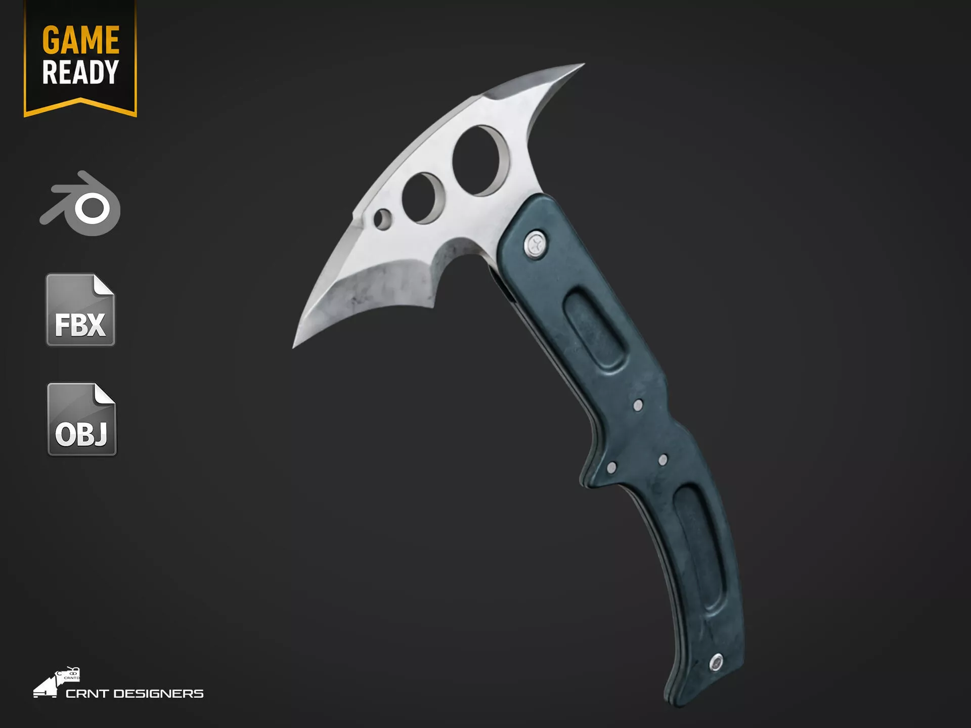 Fighter Axe Low Poly PBR 3D Model Low-poly 3D model