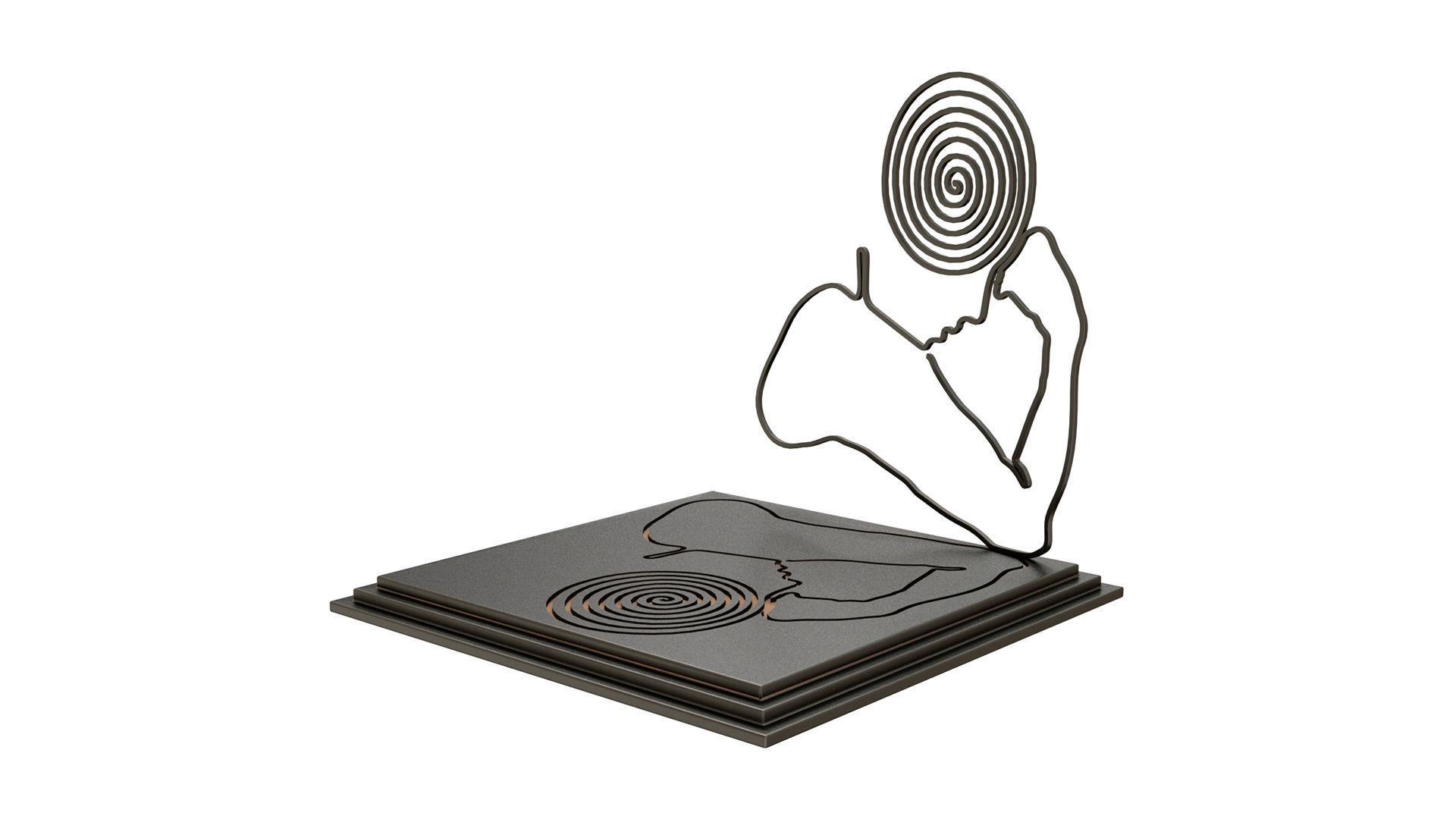 Quinn Lorenzo The Thinker decor sculpture 3D model_3