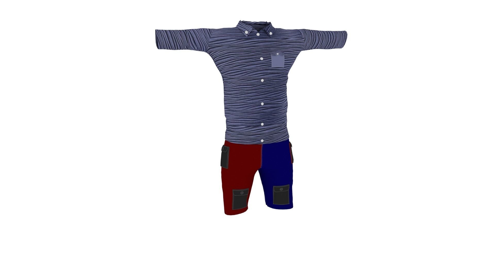 Man Clothing Low-poly 3D model_1
