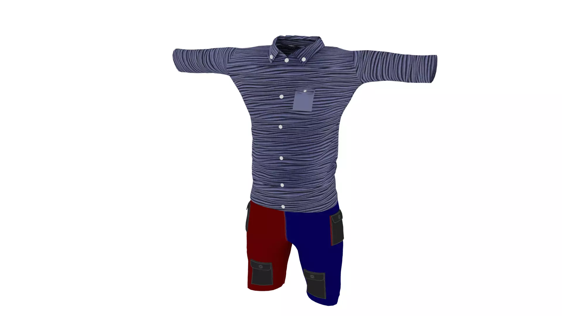 Man Clothing Low-poly 3D model_0