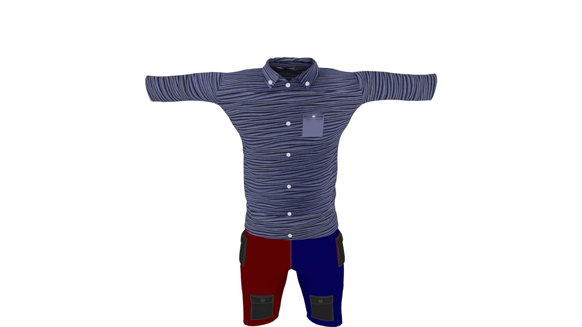 Man Clothing Low-poly 3D model_5