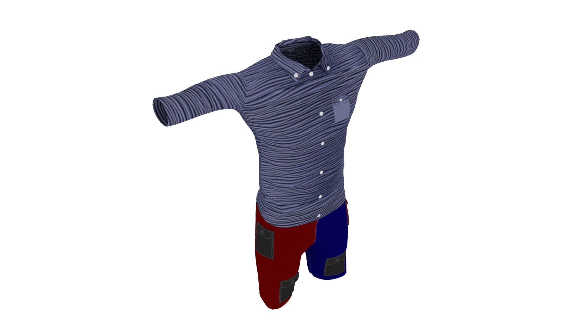 Man Clothing Low-poly 3D model_4