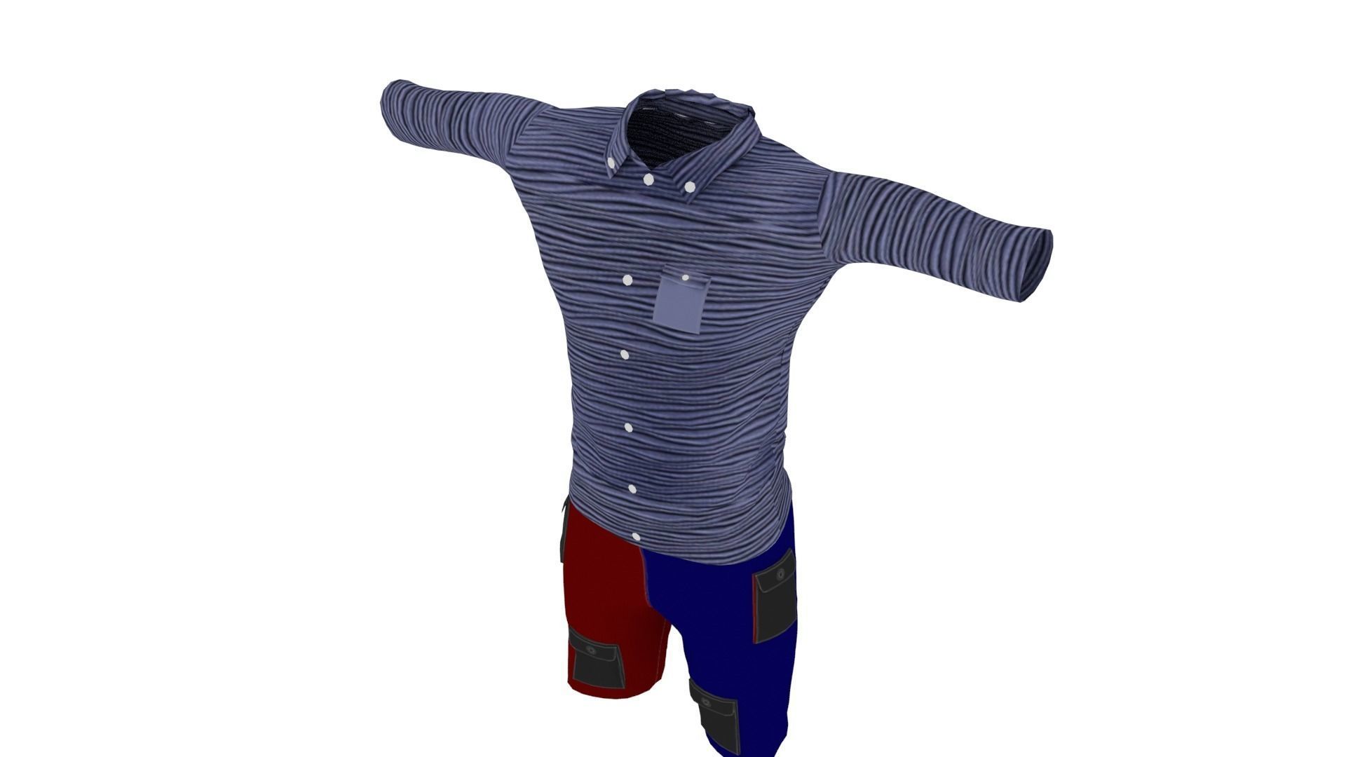 Man Clothing Low-poly 3D model_3
