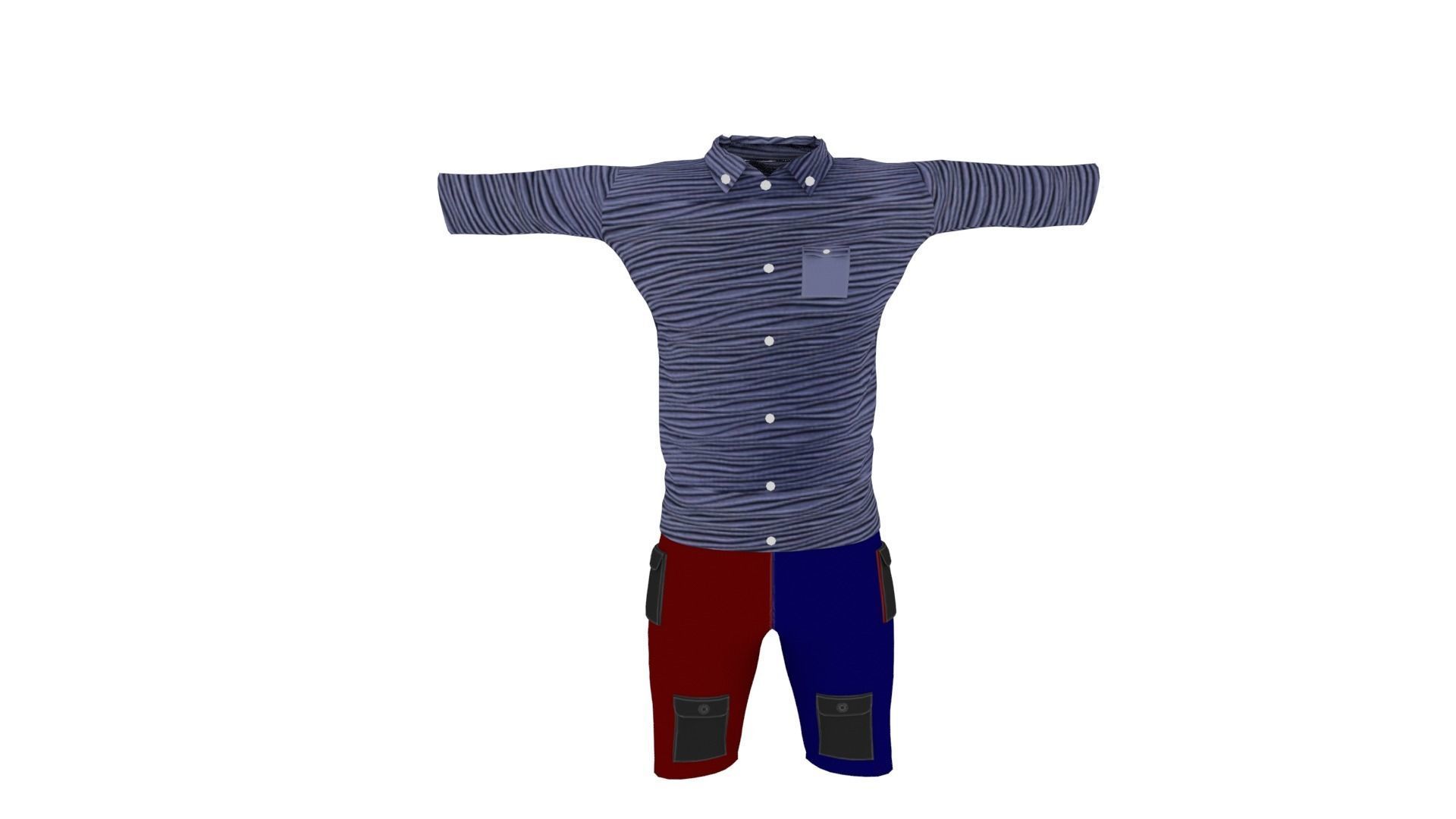 Man Clothing Low-poly 3D model_2