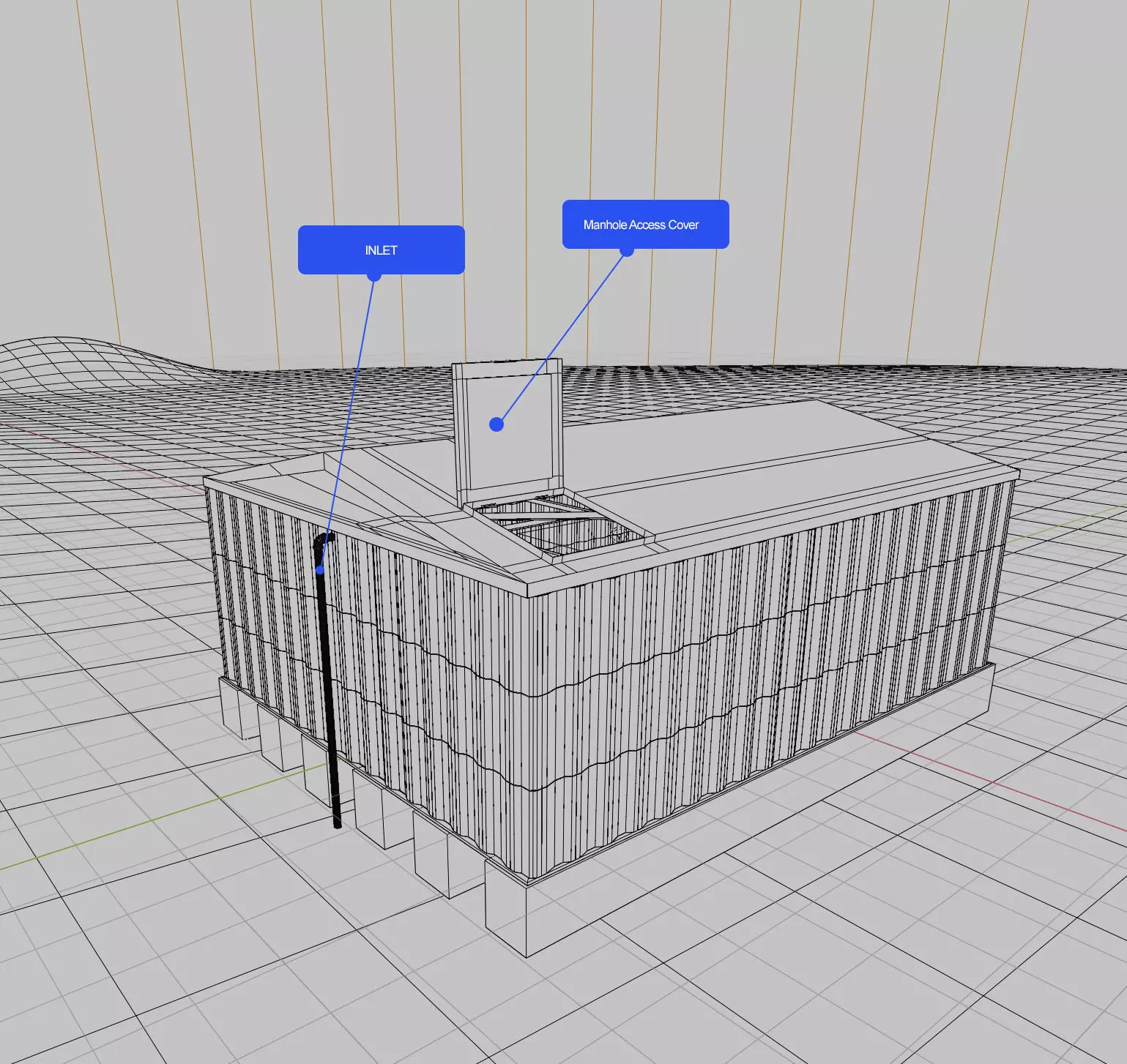 Surface Corrugated Steel Reservoir Tank Low-poly 3D model_0