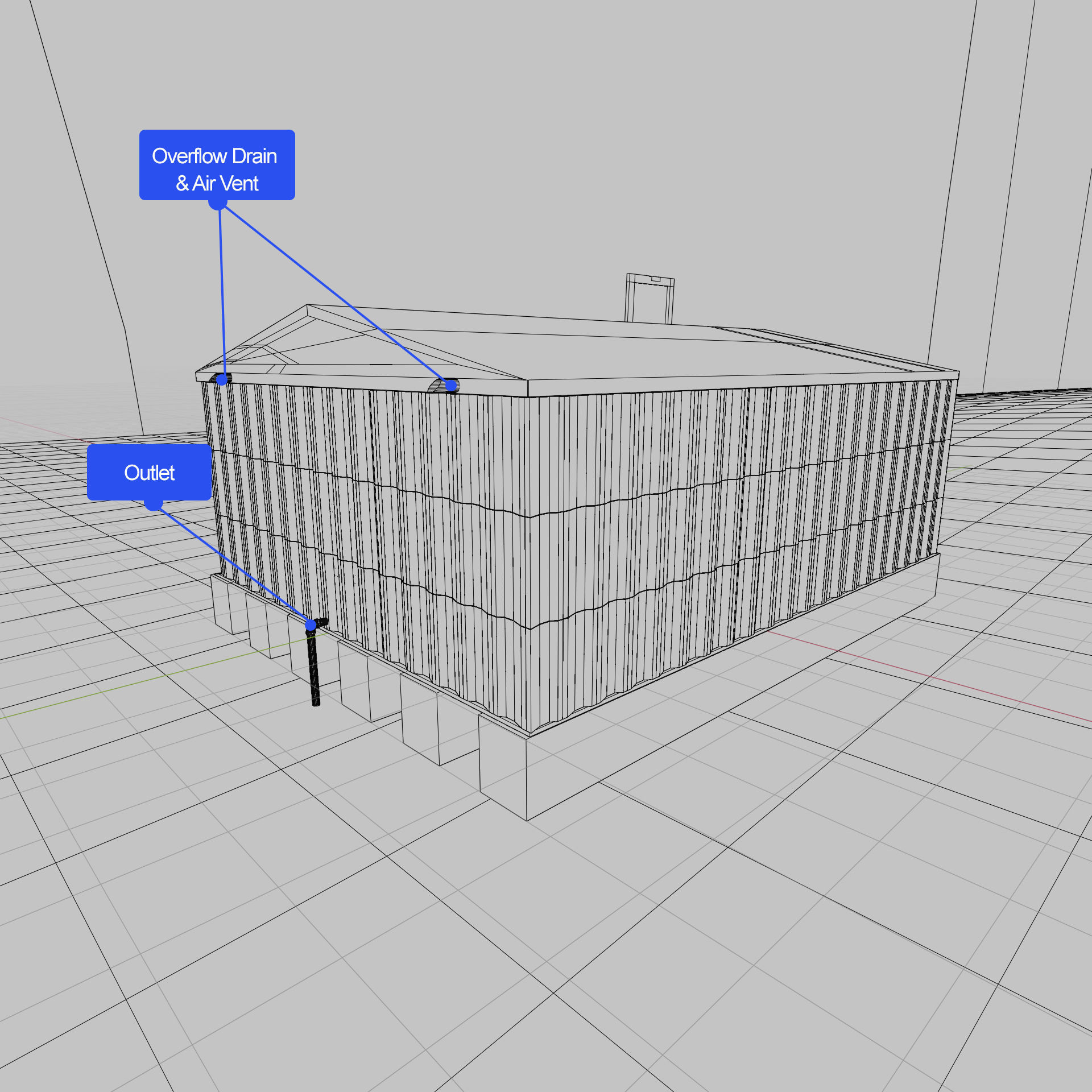 Surface Corrugated Steel Reservoir Tank Low-poly 3D model_9