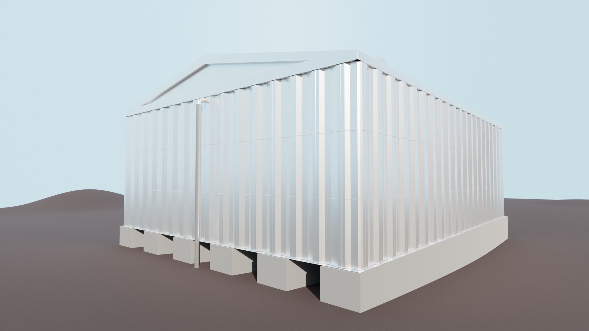 Surface Corrugated Steel Reservoir Tank Low-poly 3D model_8