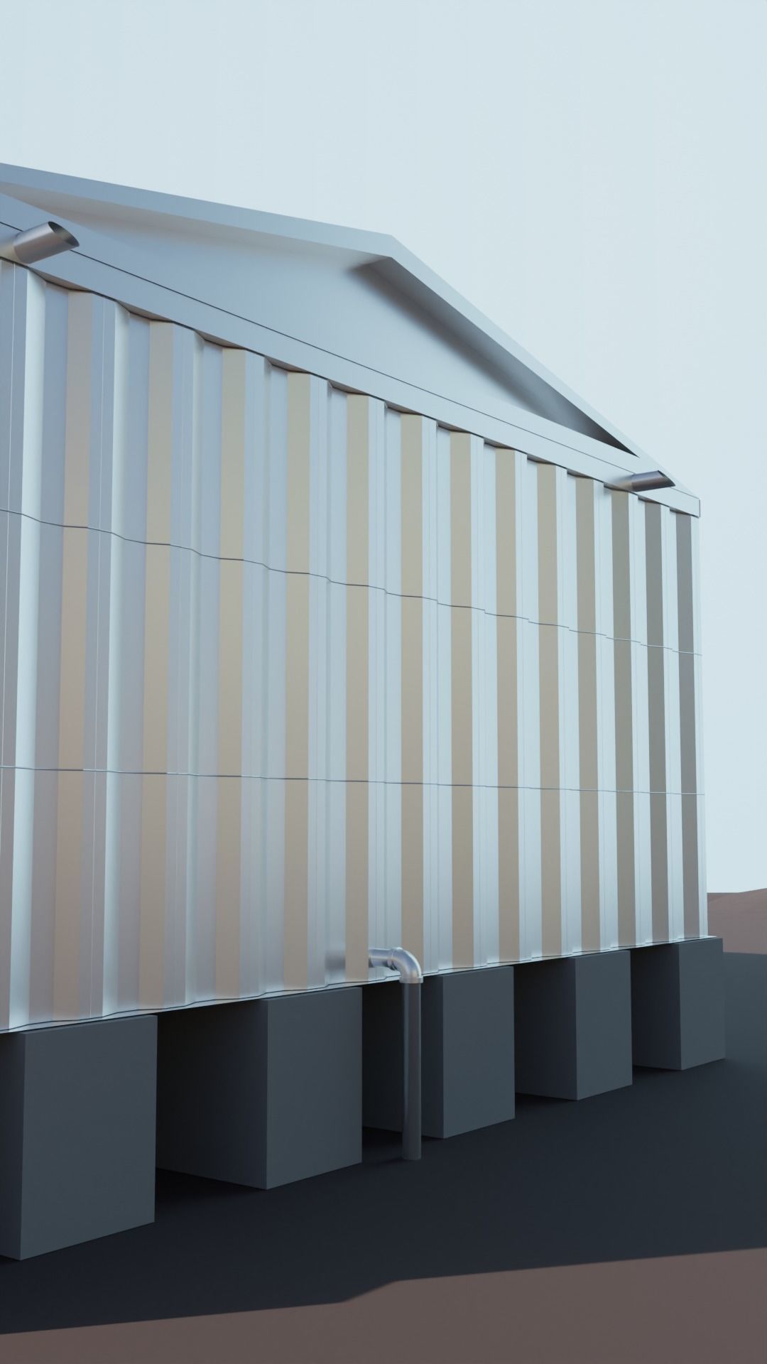 Surface Corrugated Steel Reservoir Tank Low-poly 3D model_5