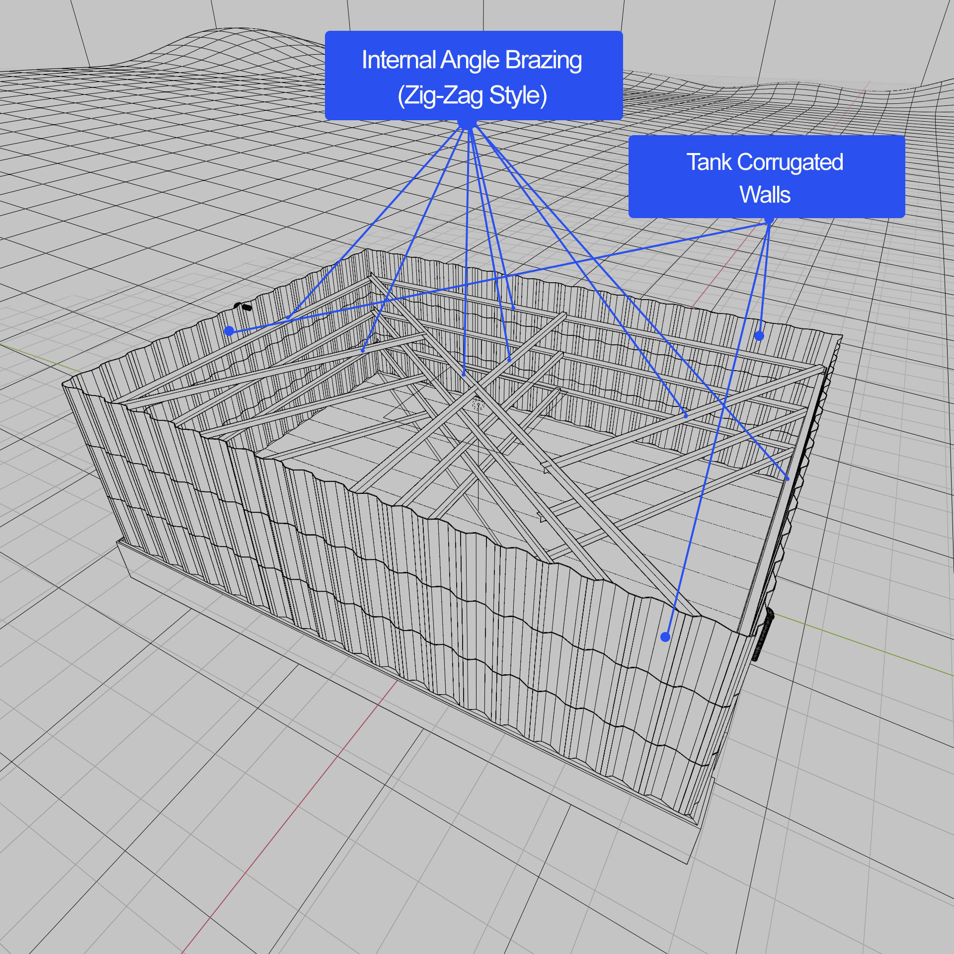 Surface Corrugated Steel Reservoir Tank Low-poly 3D model_7