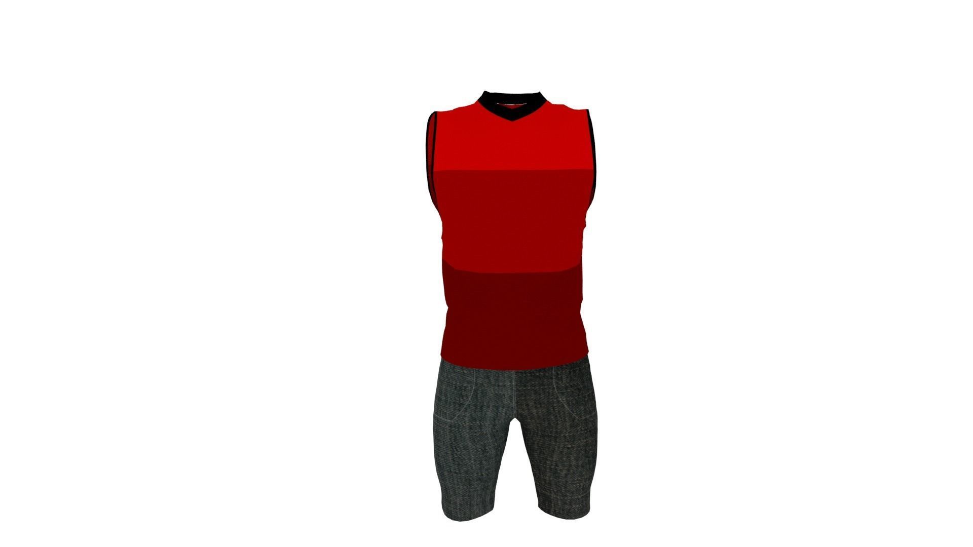 Man Outfit Low-poly 3D model_2