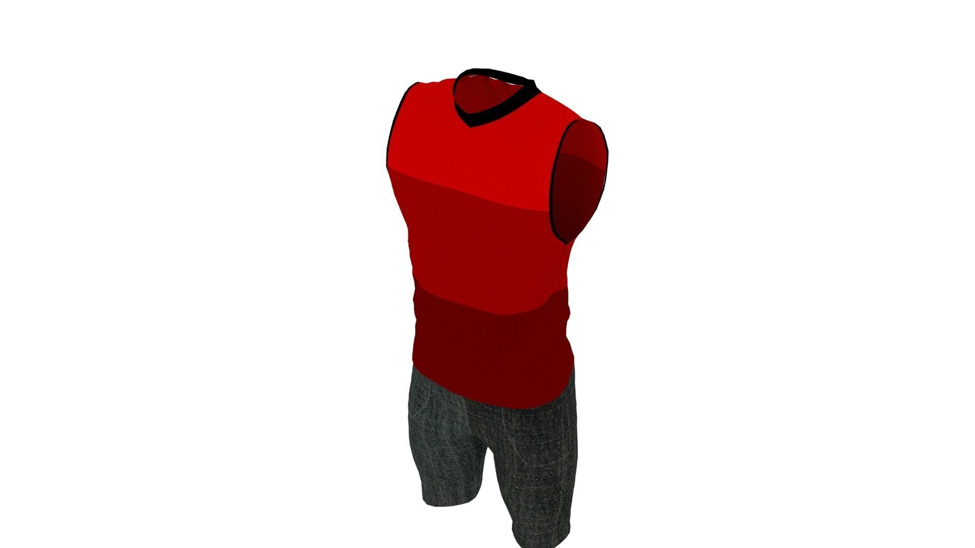 Man Outfit Low-poly 3D model_3