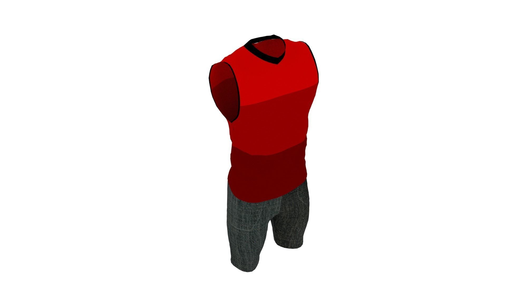 Man Outfit Low-poly 3D model_4