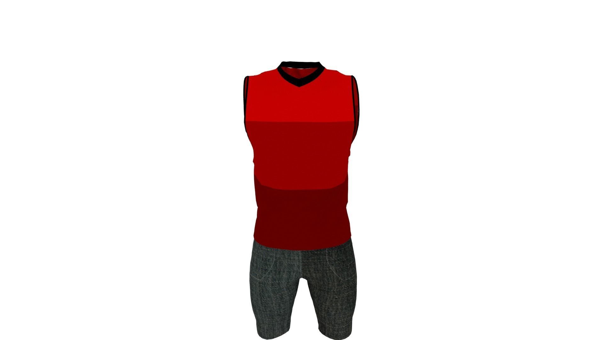 Man Outfit Low-poly 3D model_5