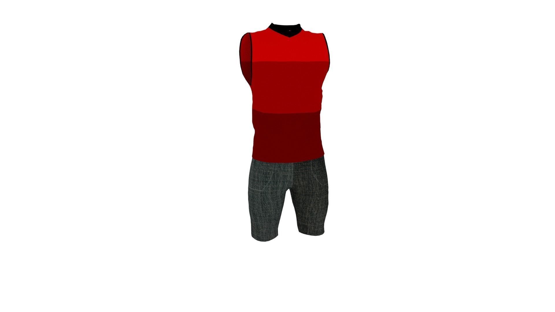 Man Outfit Low-poly 3D model_1
