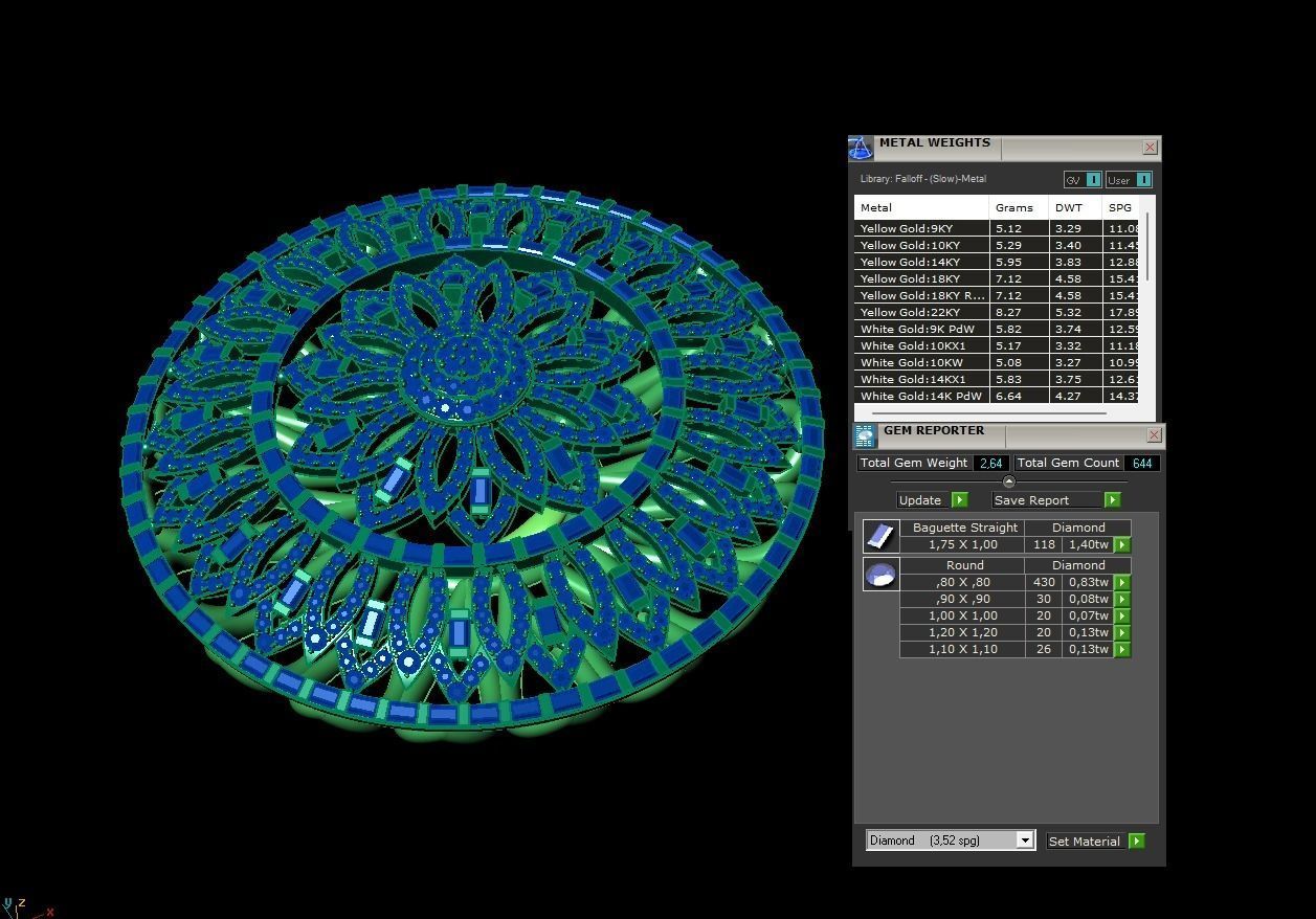 Diamond Medallion 3D print model_2