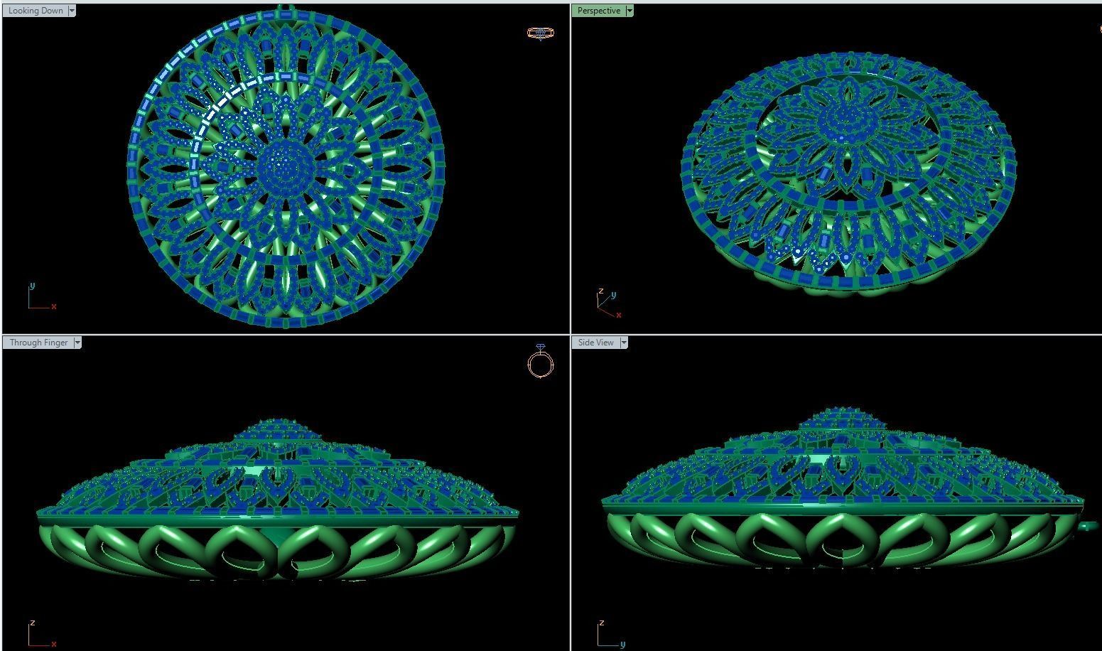 Diamond Medallion 3D print model_1
