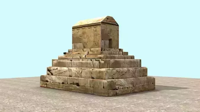 Tomb of Cyrus the Great Low-poly 3D model