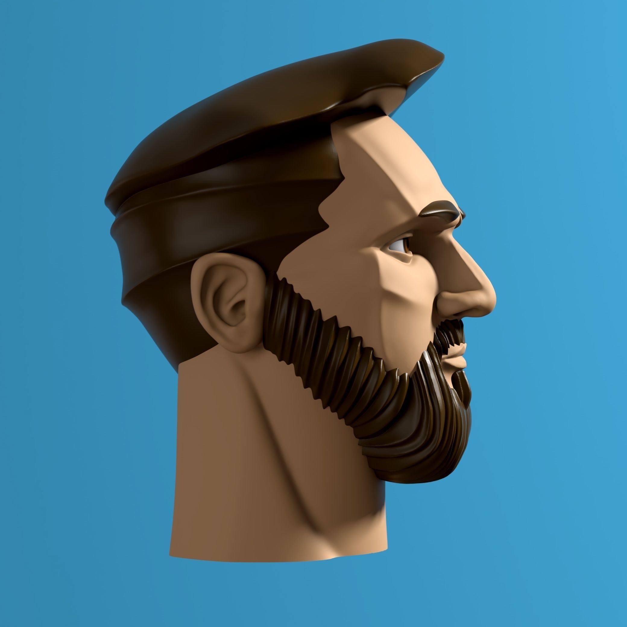 HEAD OF MESSI - PROFESSIONAL FOOTBALL ATHLETE 3D print model_1