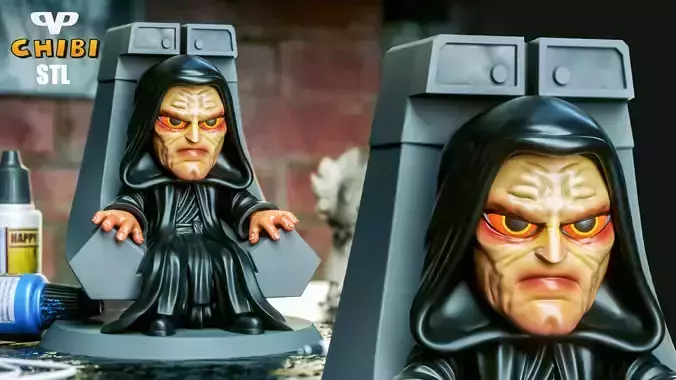 The Emperor on Throne Chibi STL for 3D Printing ChibiSTL 3DXM