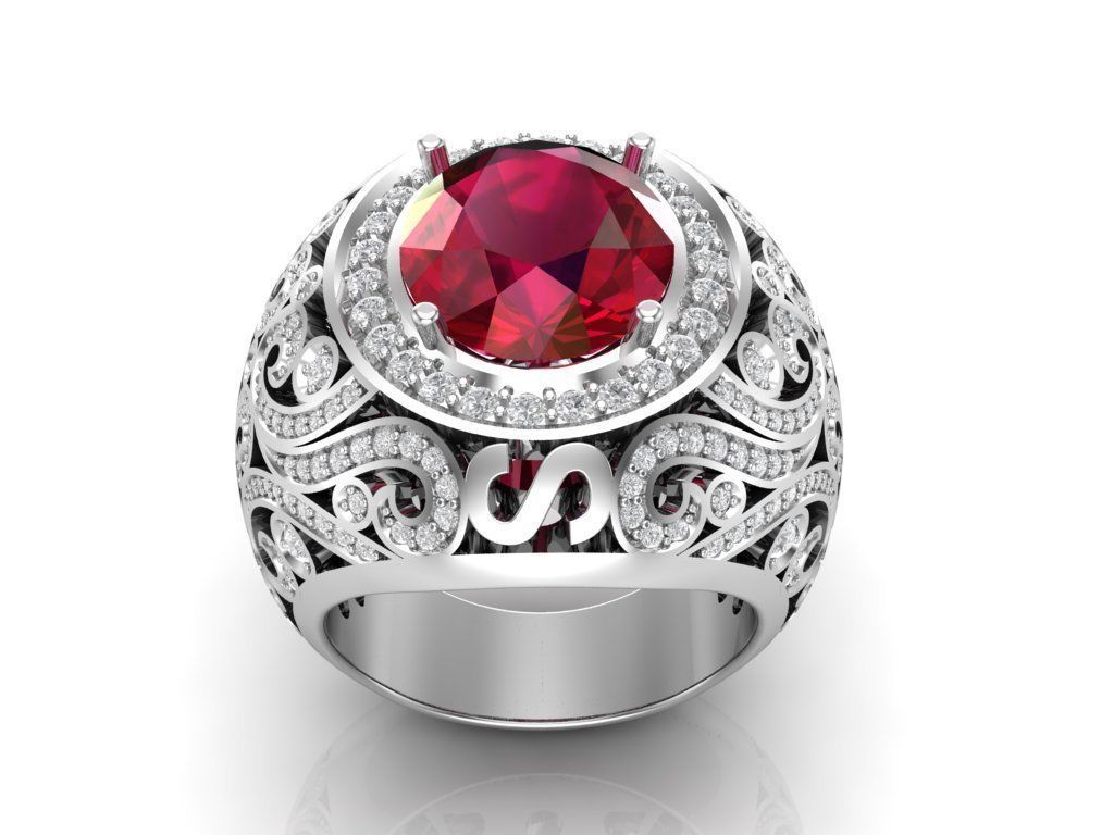 female ring patterns 3D print model_3