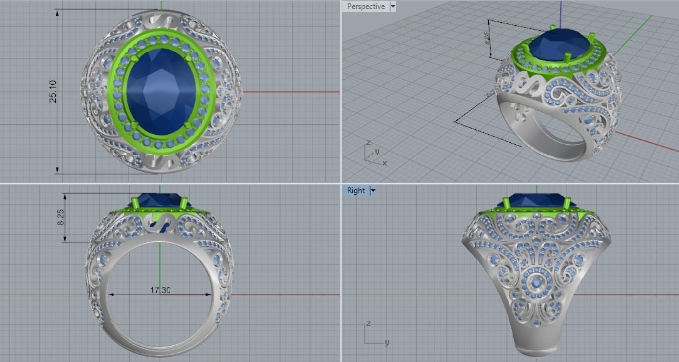 female ring patterns 3D print model_13