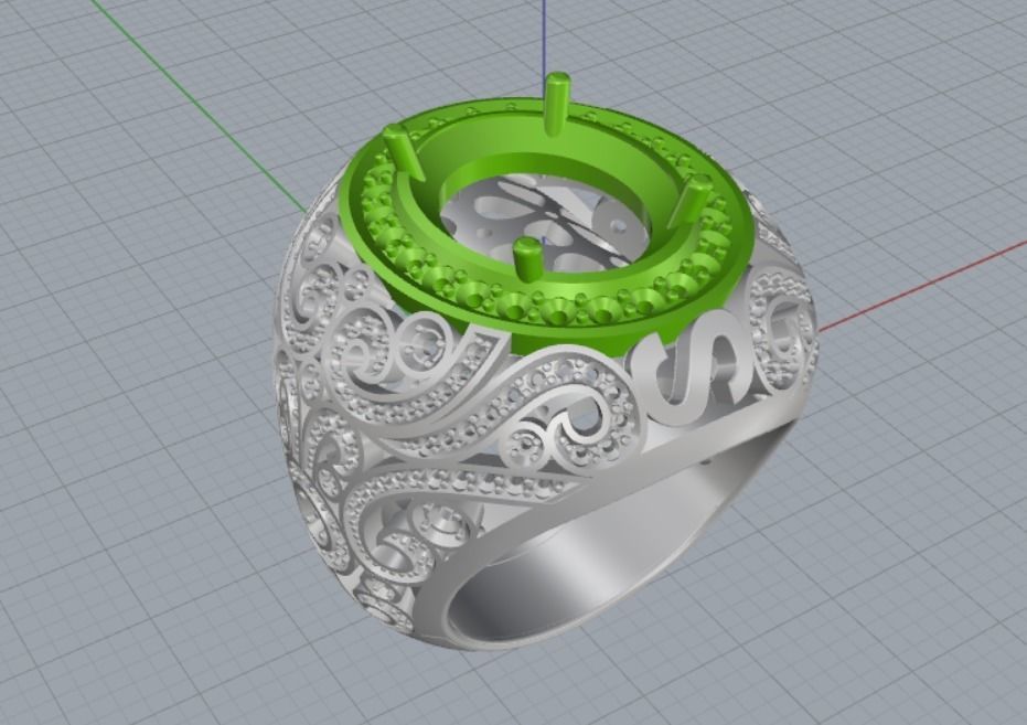 female ring patterns 3D print model_10