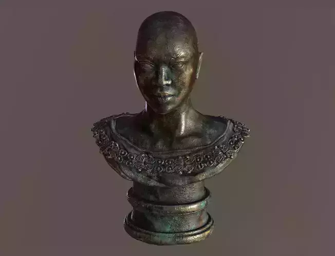 Bronze Statuette of a Woman with Necklace 3D model