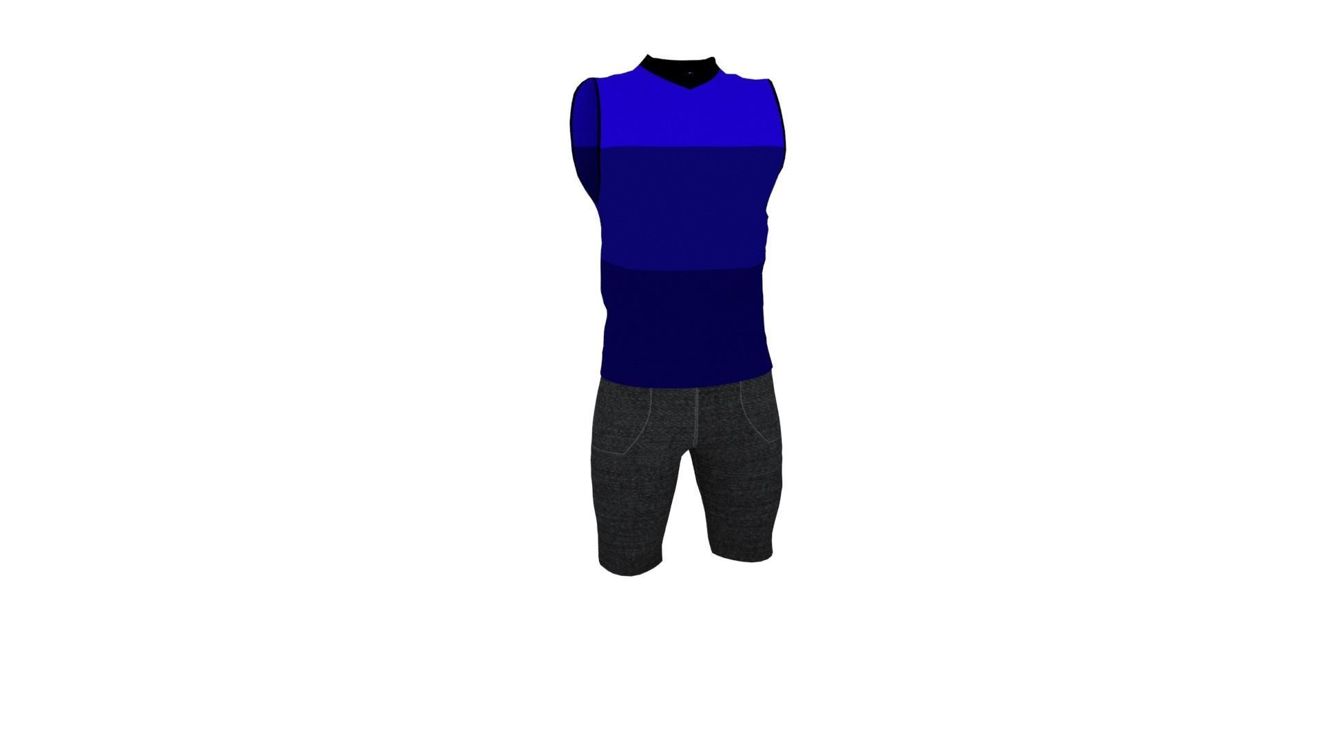 Man Outfit Low-poly 3D model_1