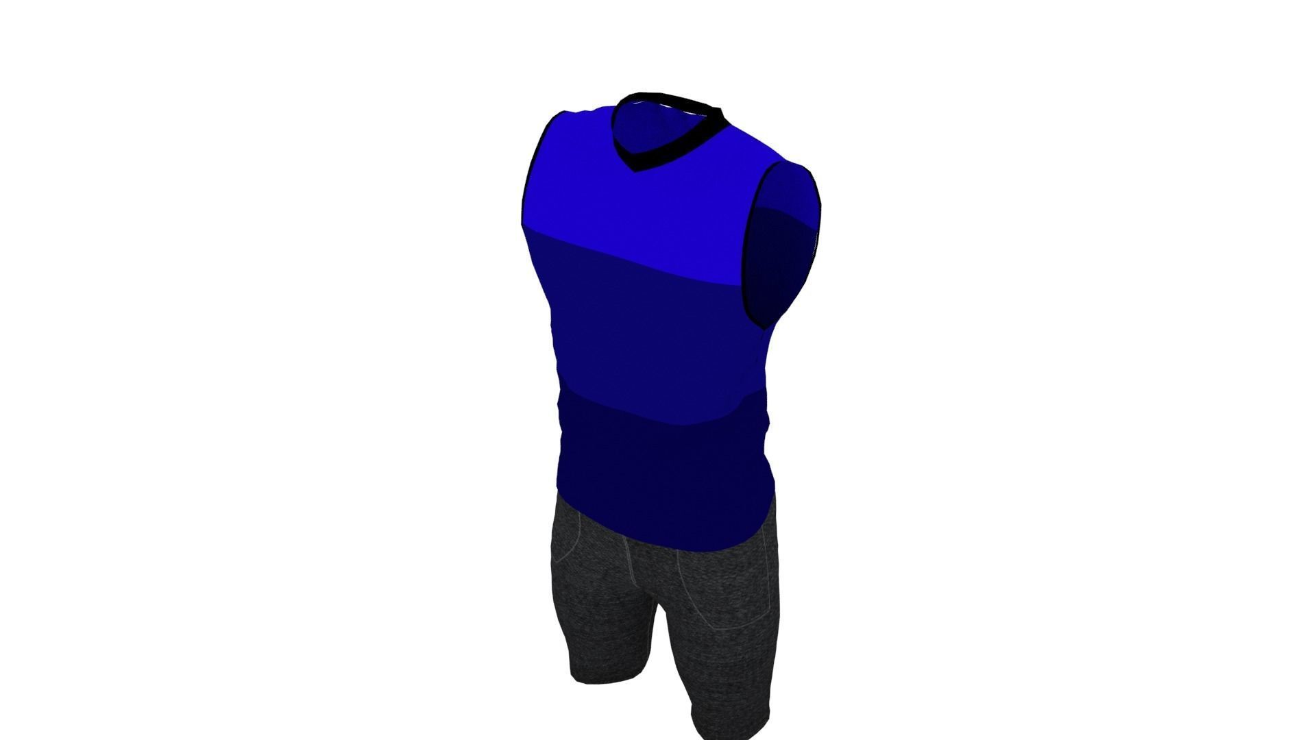 Man Outfit Low-poly 3D model_3