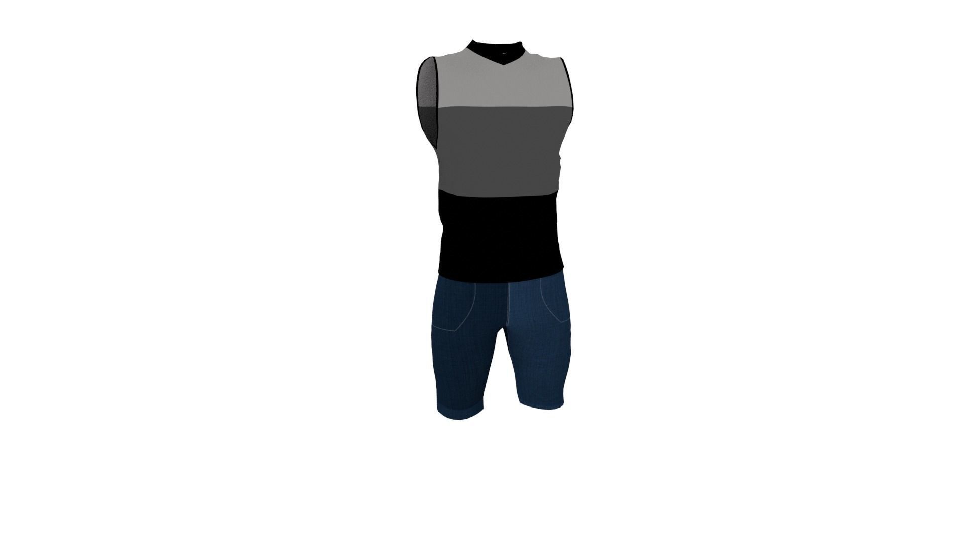 Man Outfit Low-poly 3D model_1