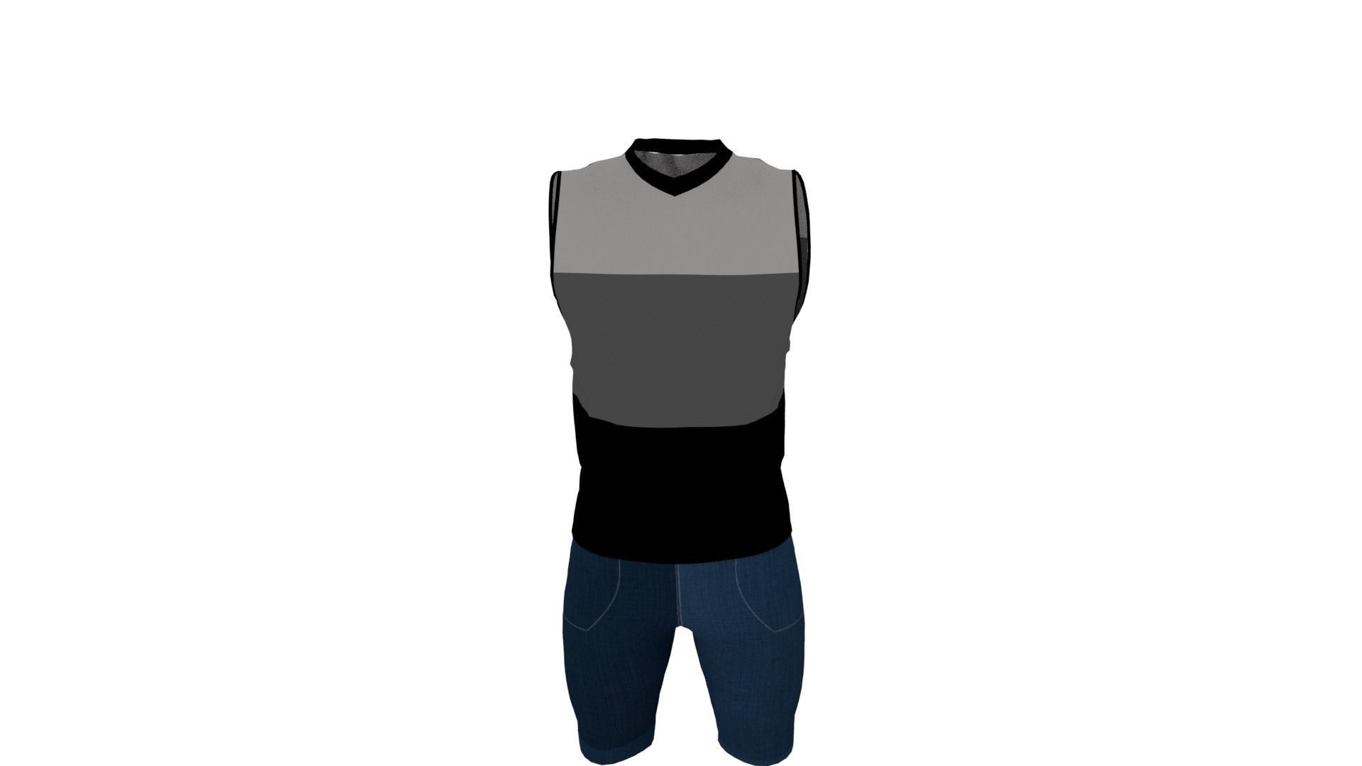 Man Outfit Low-poly 3D model_5