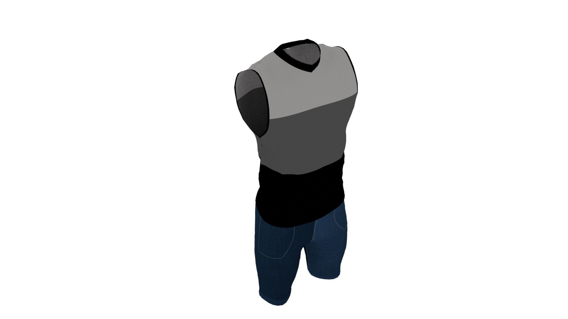 Man Outfit Low-poly 3D model_4