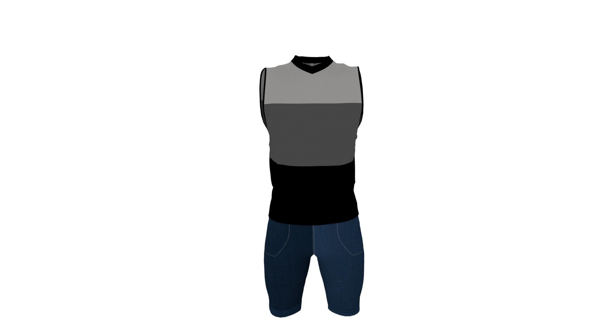 Man Outfit Low-poly 3D model_3