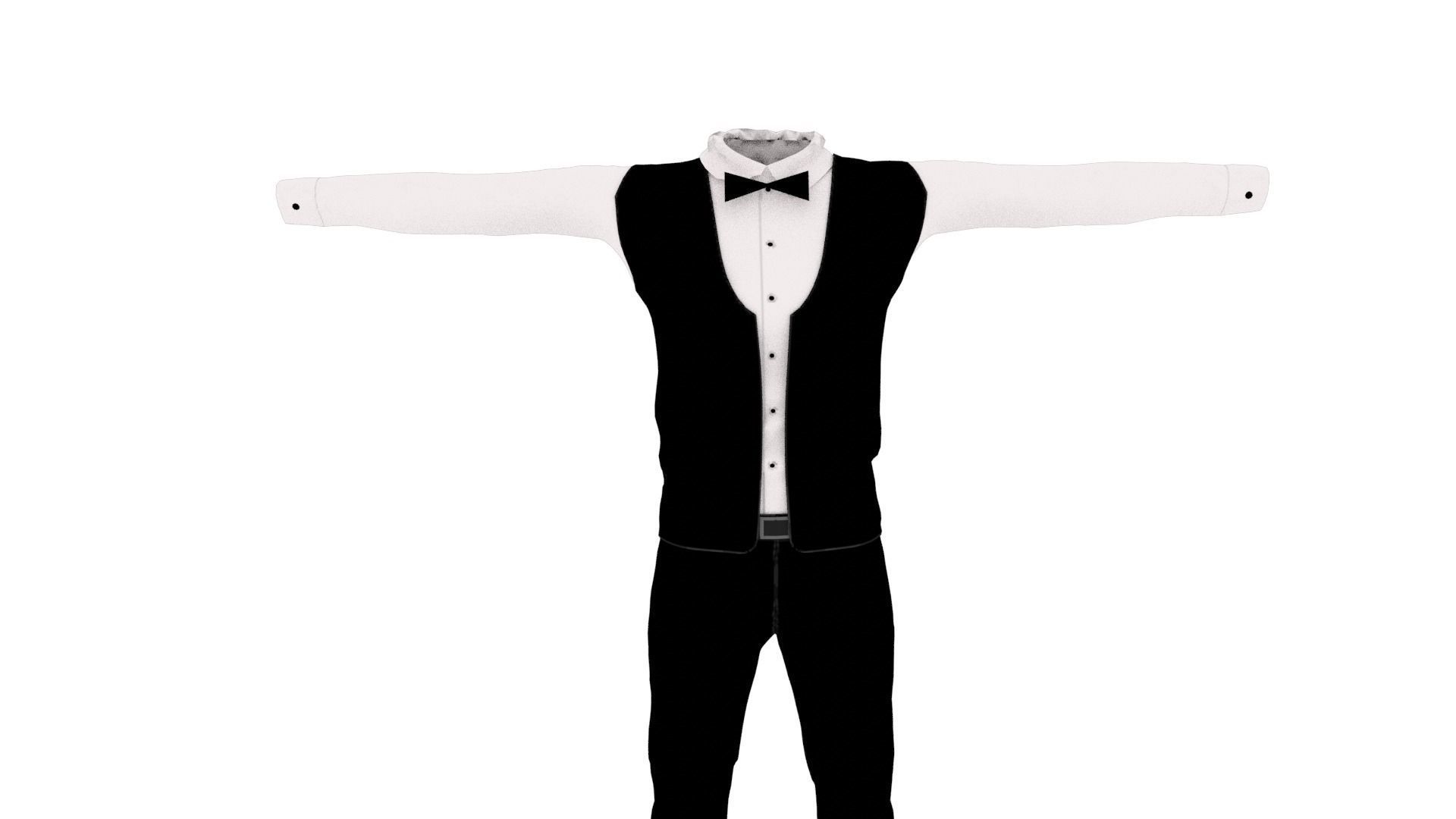 Man Suit Low-poly 3D model_2