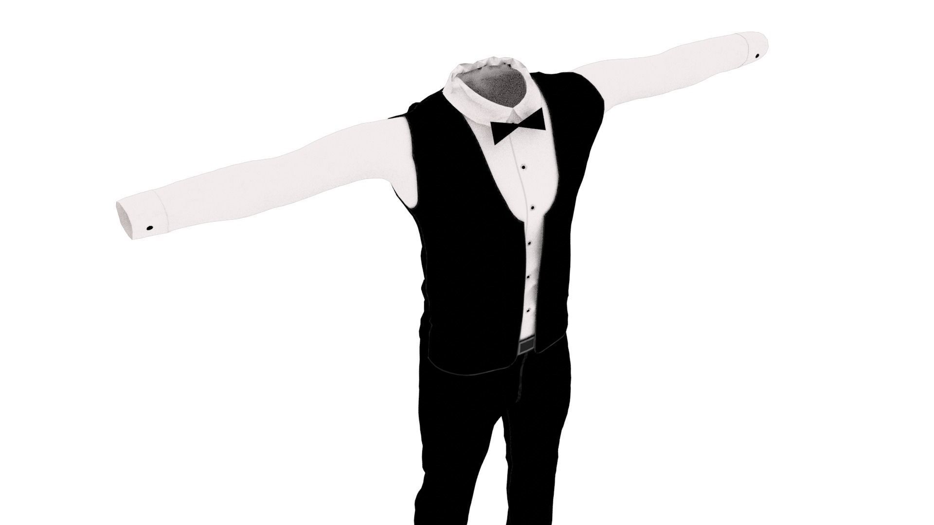 Man Suit Low-poly 3D model_4