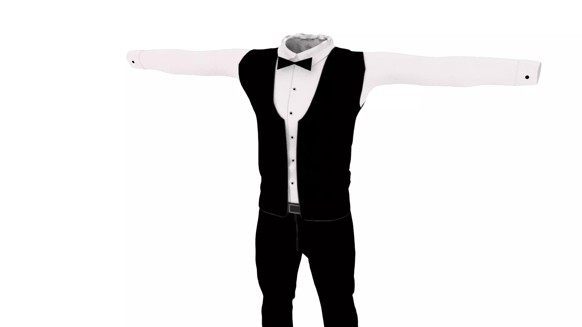 Man Suit Low-poly 3D model_0