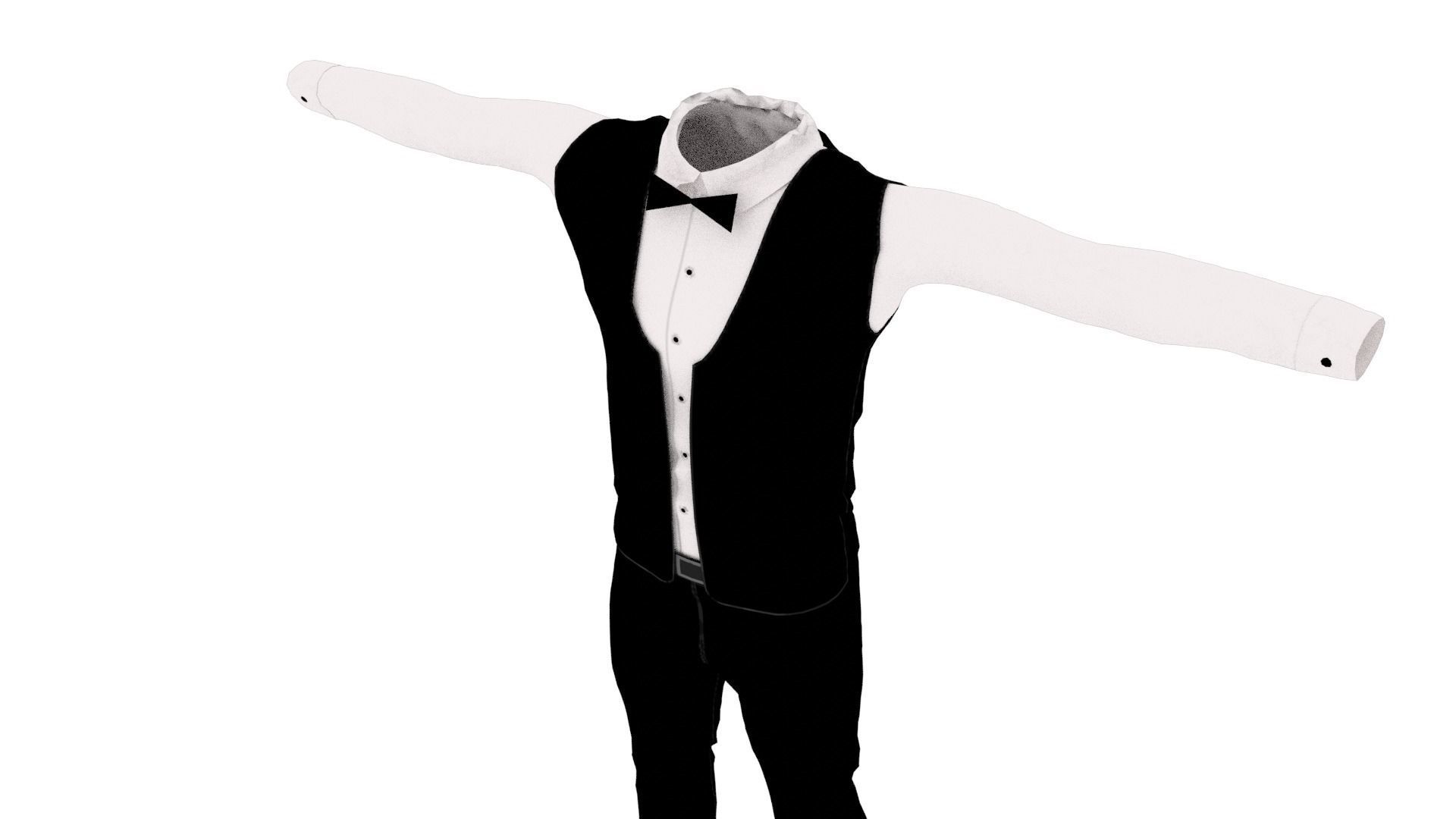 Man Suit Low-poly 3D model_3